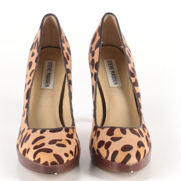 Steve Madden Leopard Print Platform Pumps Heels - Picture 2 of 7